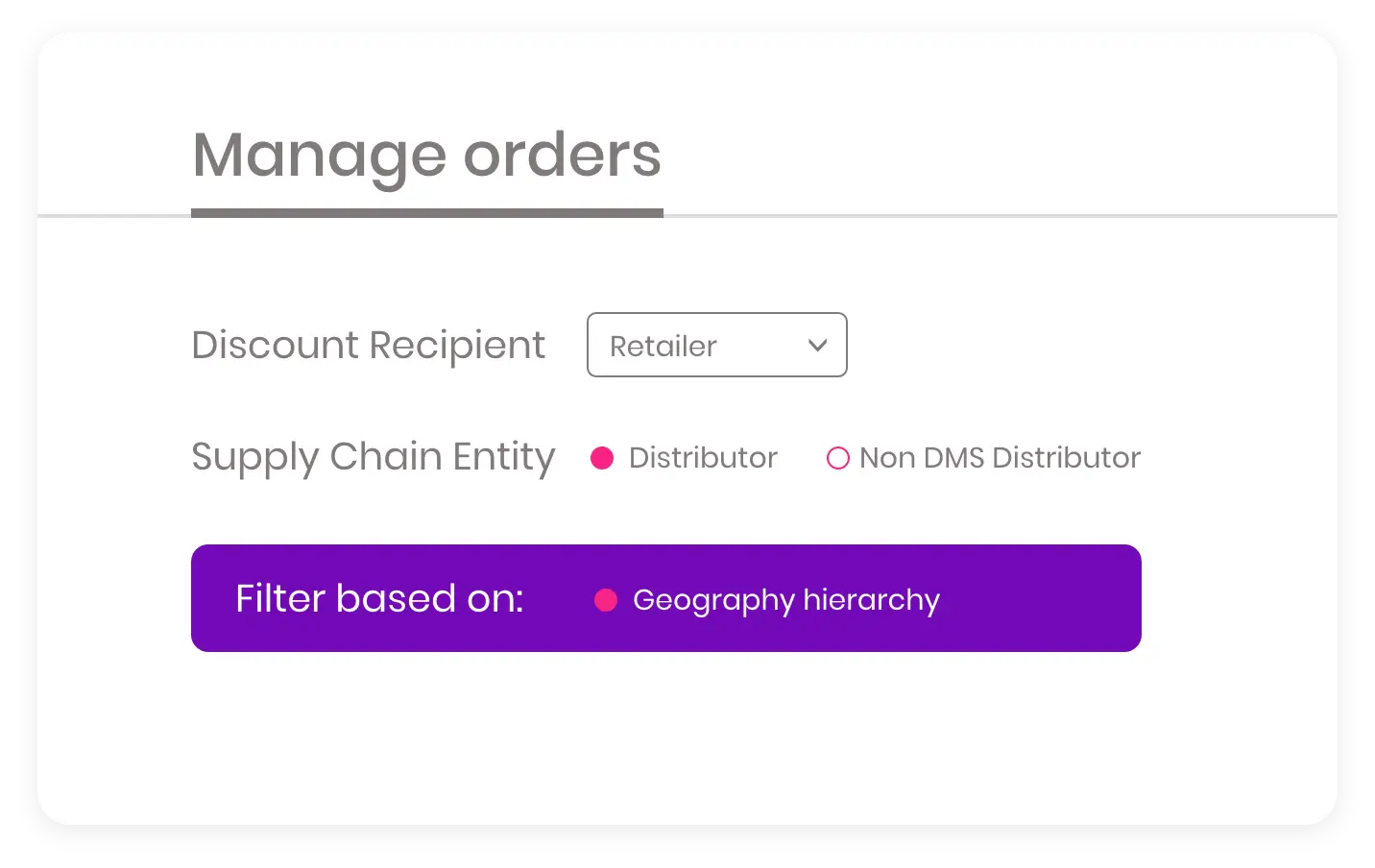 Manage orders