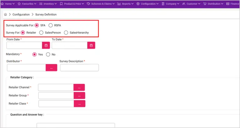 Survey Management Botree DMS